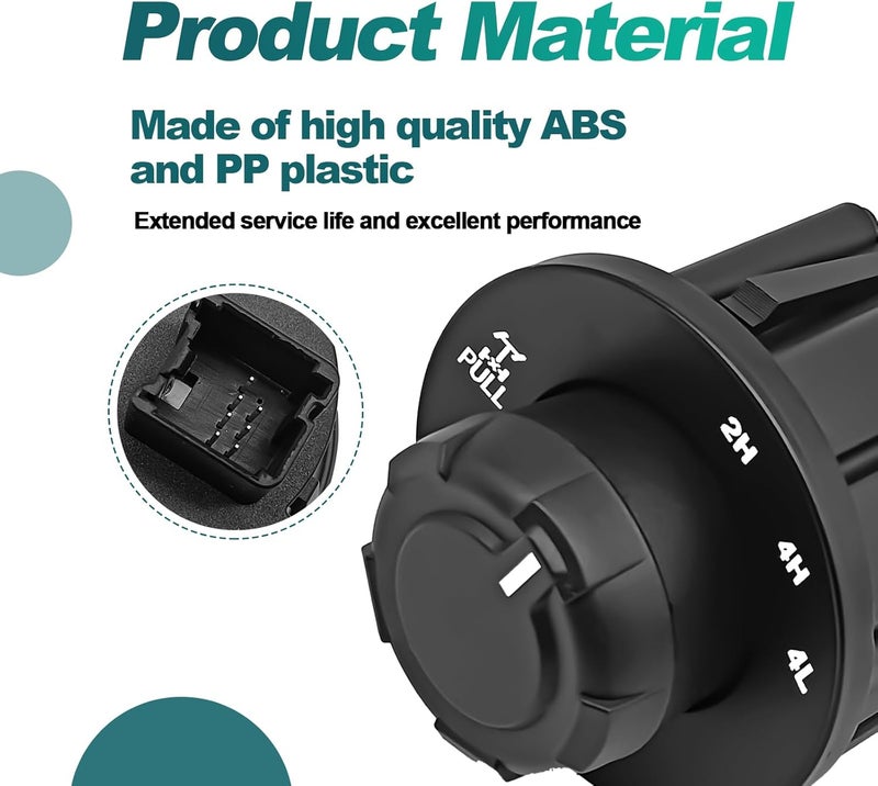 NOTISH 4WD Switch Knob, 4x4 Differential Lock Switch, E-Locker Override Control OEM AL3Z-14B166-BA, Electronic Locking, Compatible with Ford F-150 2009-2014 - Image 2